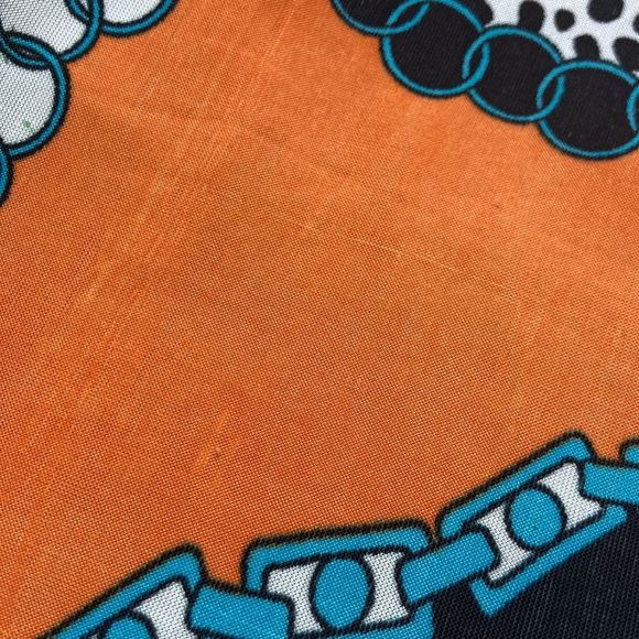 Paris Paris Maxi Dress SZ L Lined Bold Abstract Animal Print Orange Blue Crochet - Picture 12 of 12